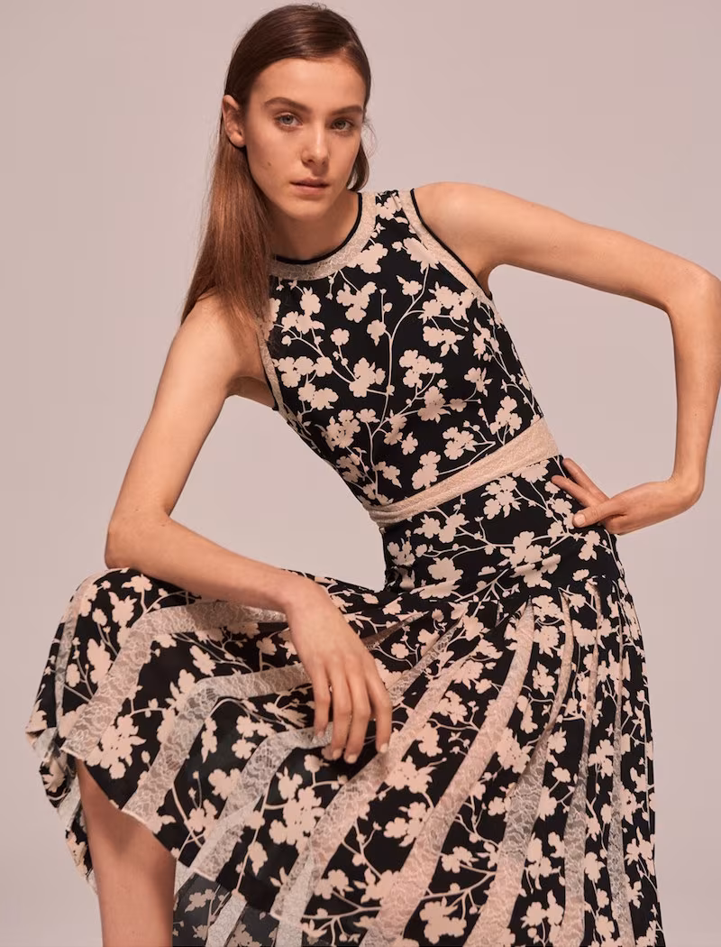 Michael Kors Floral Print Carwash Pleat Dress