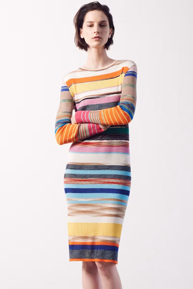 Missoni Stripe Rib Knit Sheath Dress