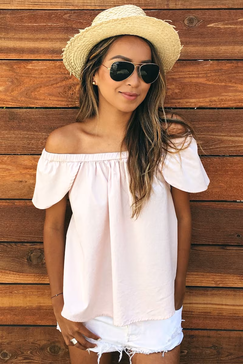 SINCERELY JULES Carmen Flutter Sleeve Off the Shoulder Top_1