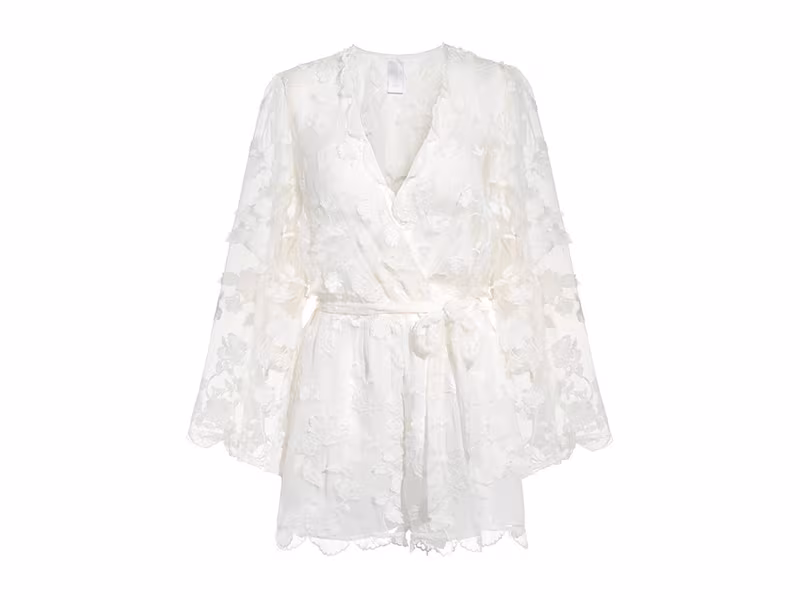 Zimmermann Wrap-effect Fil Coupé Silk Playsuit