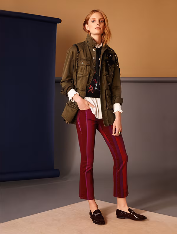 3x1 W25 Striped Boot Leg Crop