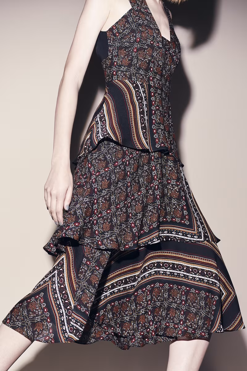 A.L.C. Tiered Print Silk Dress_1