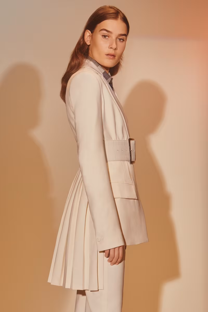 Adam Lippes Structured Pleat Back Coat