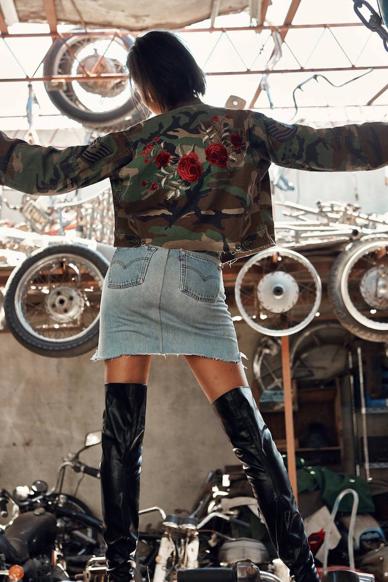 After Party by Nasty Gal Back to the Buds Embellished Camo Jacket