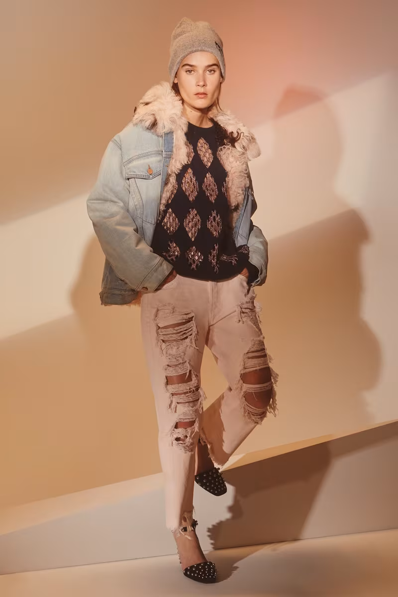 Alexander Wang Lurex & Wool Blend Argyle Sweater