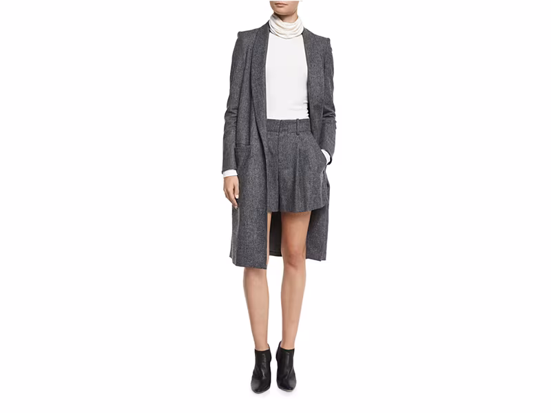 Alice + Olivia Kylie Long Shawl-Collar Jacket