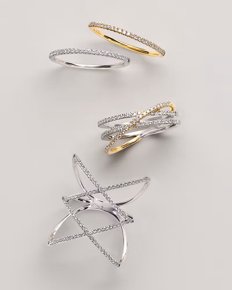 Bony Levy Diamond Double Crisscross Ring