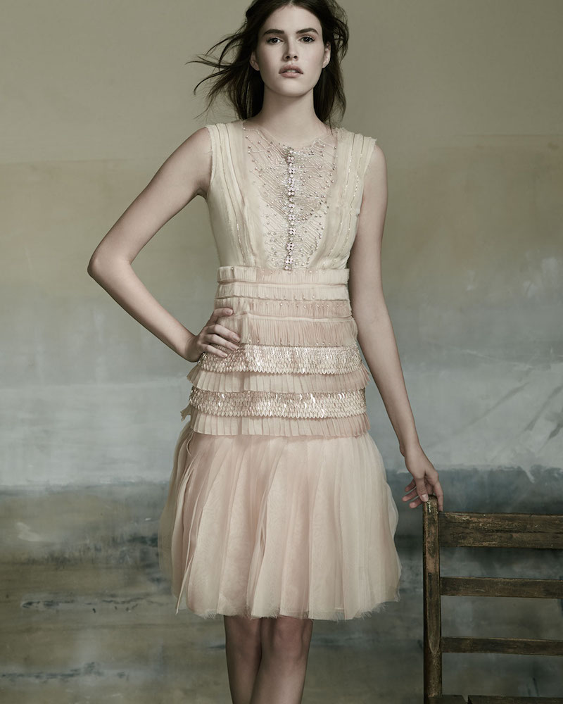 Carolina Herrera Sleeveless Bateau-Neck Embroidered Dress