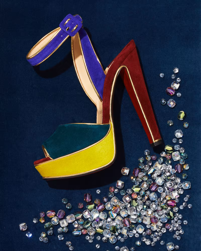 Christian Louboutin Louloudance Suede Platform Red Sole Sandal