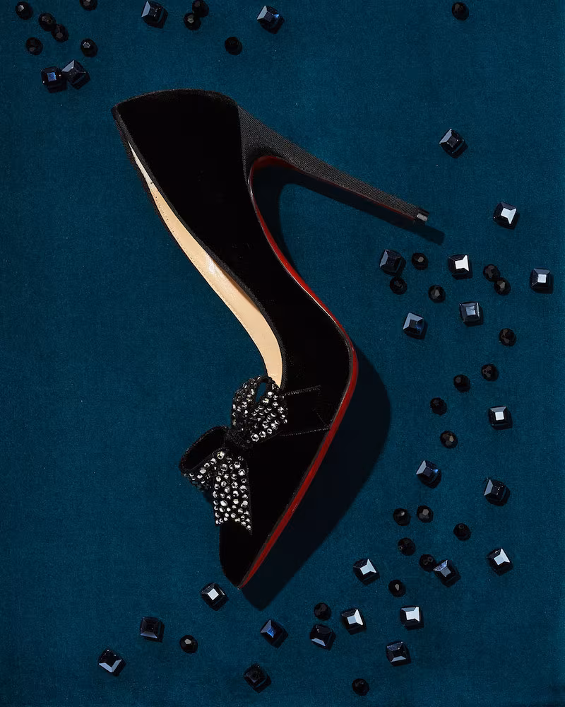Christian Louboutin Mlle Menule Velvet 100mm Red Sole Pump