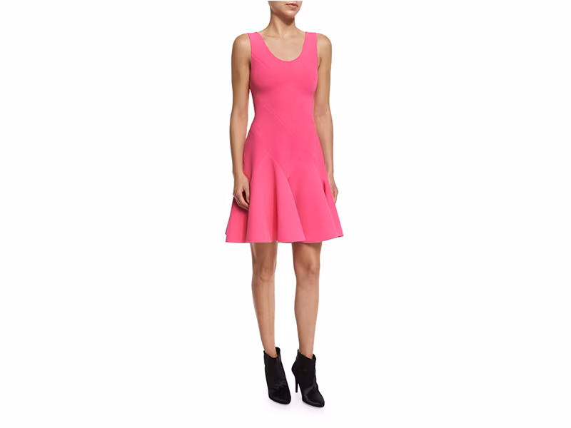 Derek Lam 10 Crosby Sleeveless Fit-and-Flare Ponte Mini Dress_1