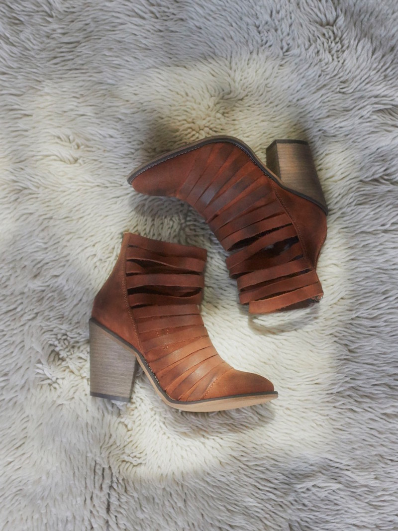 Free People Hybrid Strappy Leather Bootie