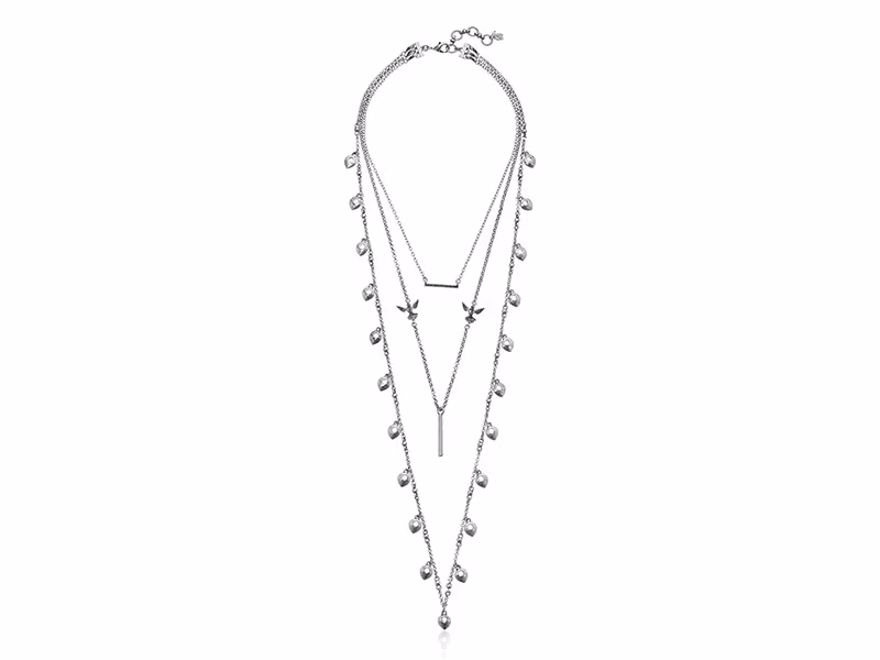 Lucky Brand Lucky Layer Silver-Tone Bird Necklace