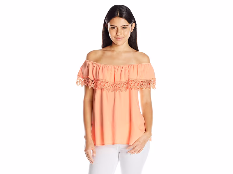 Lucy Love Whisper In My Ear Lace Off Shoulder Top