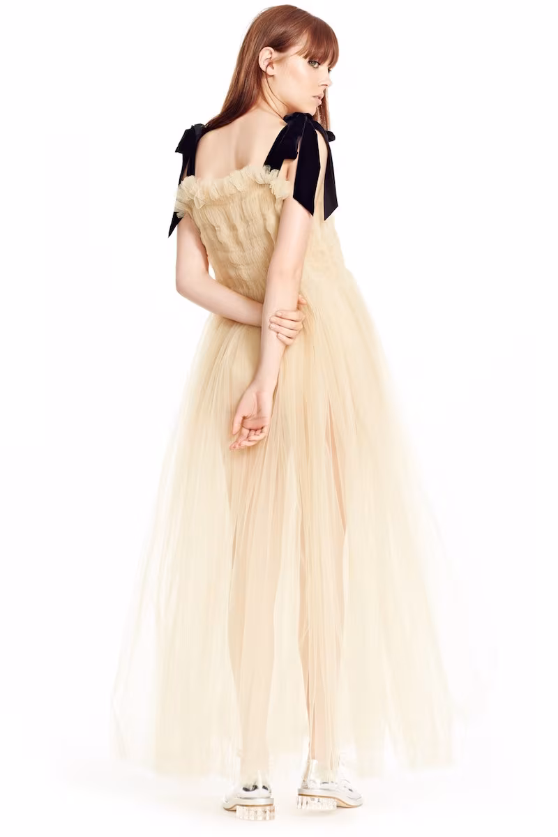 MOLLY GODDARD Claudia Smocked Tulle Dress