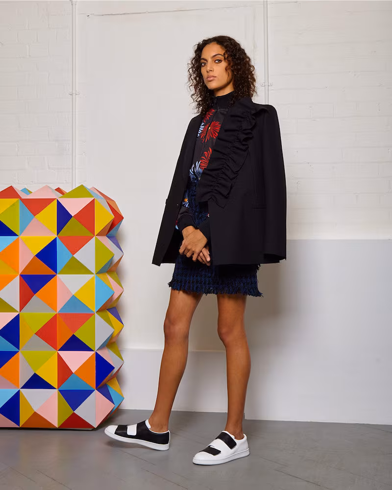 MSGM Ruffled Double-Breasted Blazer Jacket