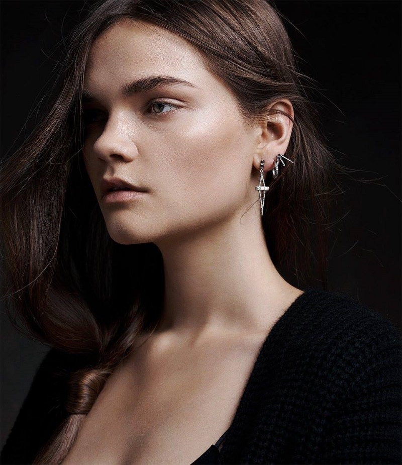 Monique Péan Atelier White Diamond Geometric Drop Earrings