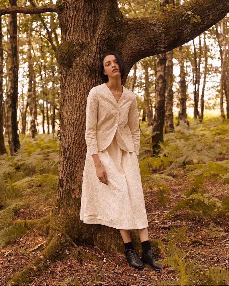 Renli Su Oversized Floral Embroidered Pleat Dress