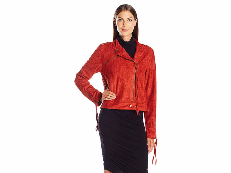 Somedays Lovin Cape Faux Suede Moto Jacket