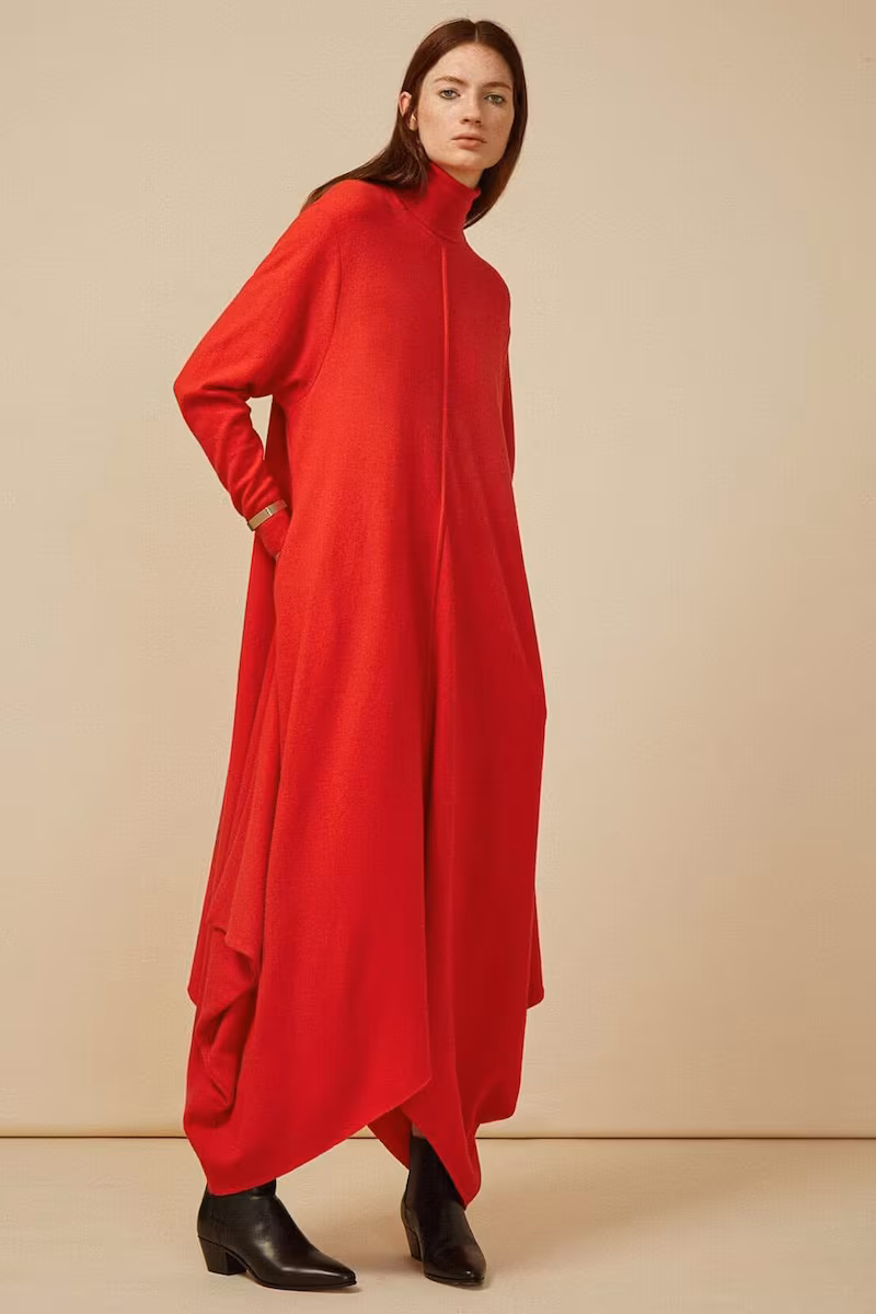 Stella McCartney Oversized Felted Roll Neck Dress