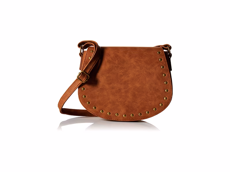 T-Shirt & Jeans Bag with Studs Saddle Cross Body