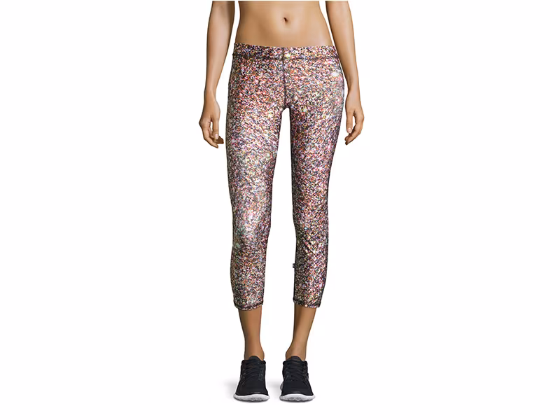 Terez Confetti Glitter Capri Performance Leggings