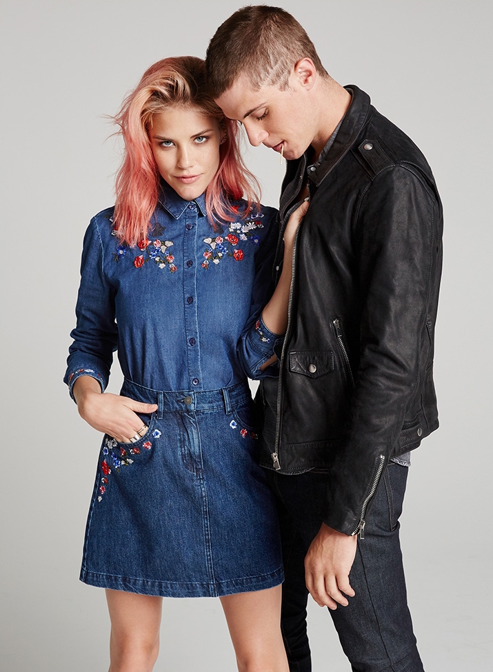 The Kooples Embroidered Denim Button Down