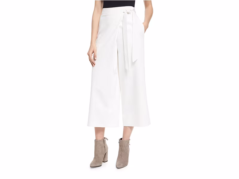 Tibi Agathe Stretch Poplin Wrap Culottes