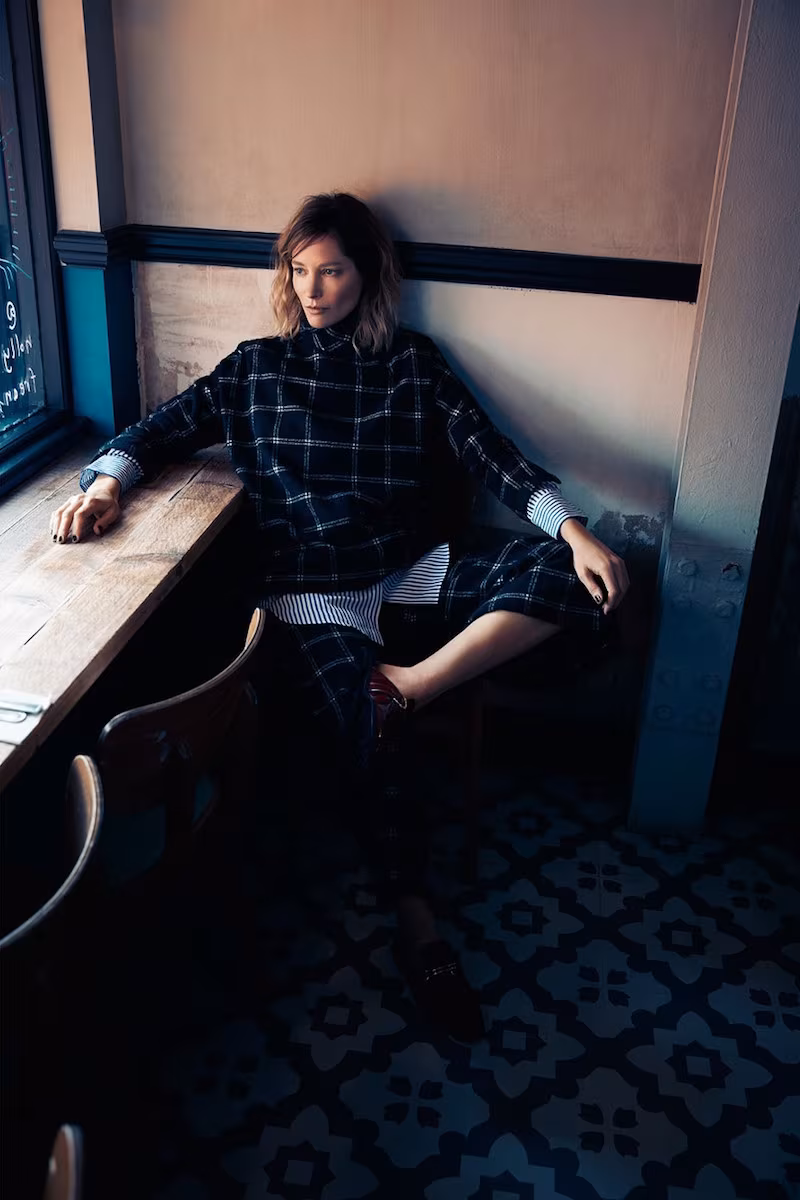 Tibi Plaid Wool-blend Top