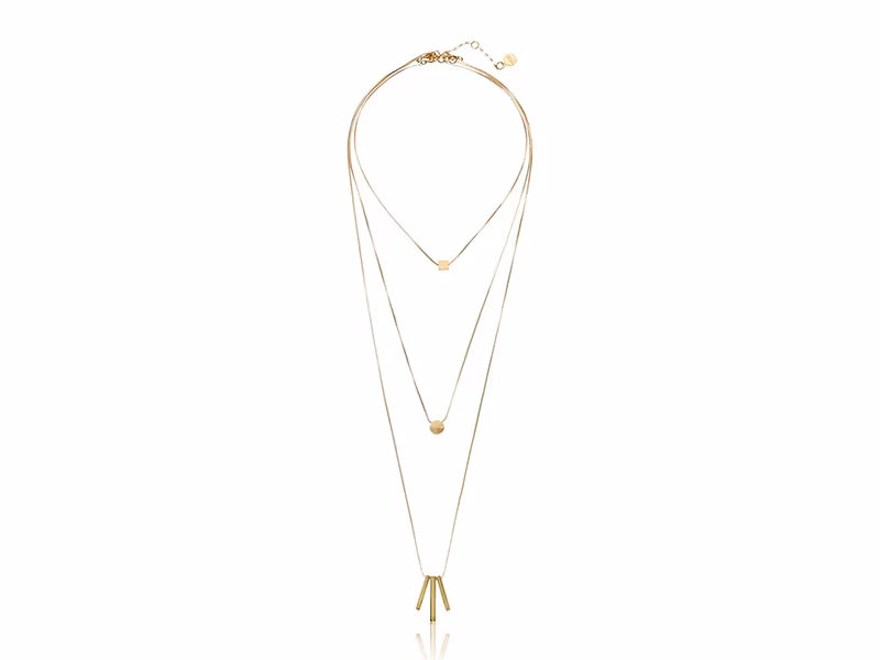 Trina Turk We'll Take Manhattan Gold Tone Triple Set Strand Necklace
