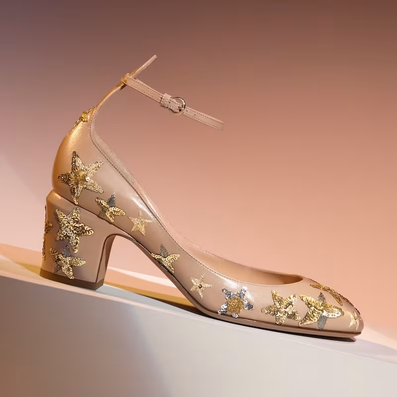 Valentino Star Studded Ankle Strap Pump