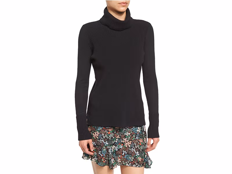 Veronica Beard Asa Ribbed Cashmere Turtleneck Sweater