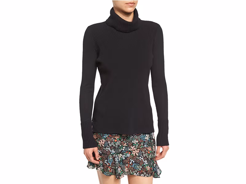 Veronica Beard Asa Ribbed Cashmere Turtleneck Sweater_1