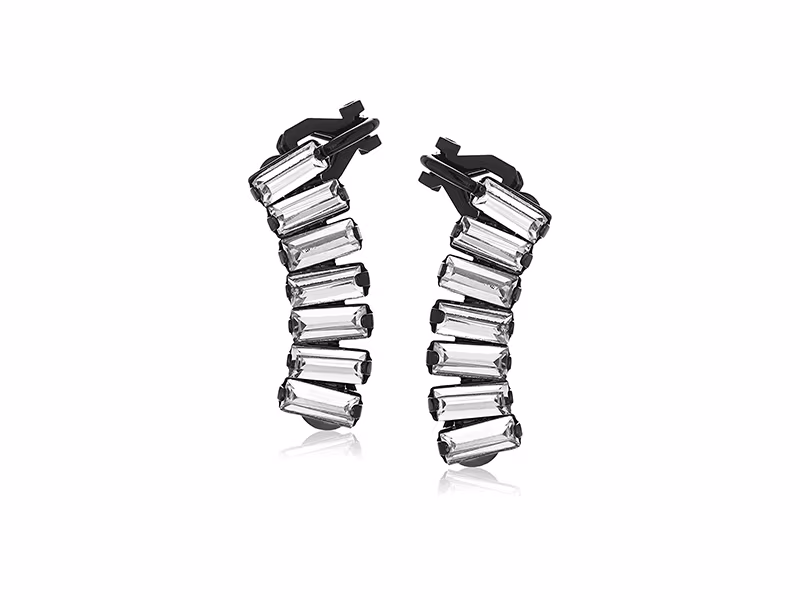 ABS By Allen Schwartz Black Magic Stone Climber Earrings