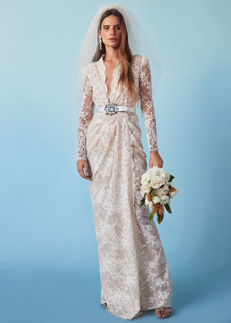 Alexander McQueen Sara Lace Wrap Dress