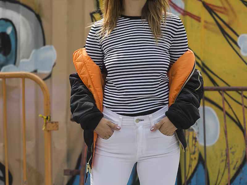 Barneys New York Striped Shrunken Fit Sweater