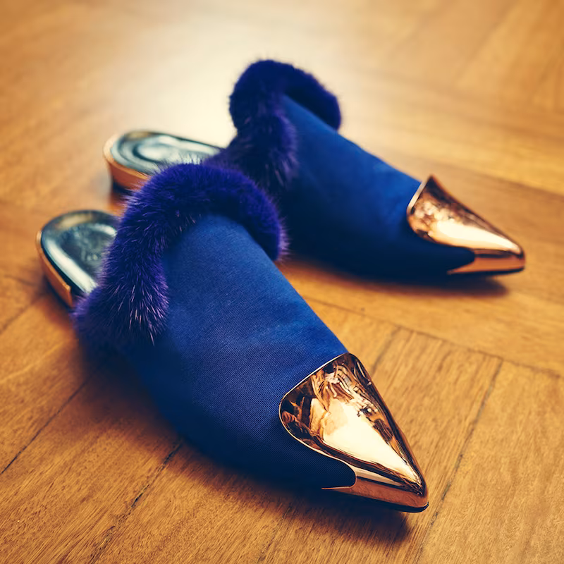 Beau Coops x Romance Was Born Camile Grosgrain Mule