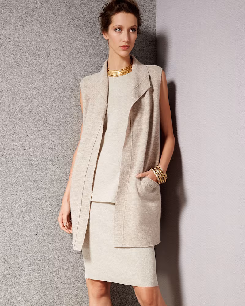 Eileen Fisher Boiled Wool Long Vest