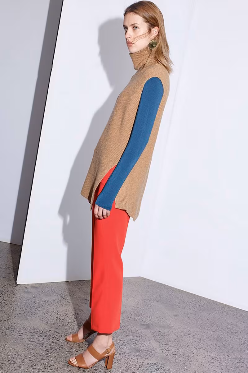 Halogen Asymmetrical Sleeveless Tunic Sweater
