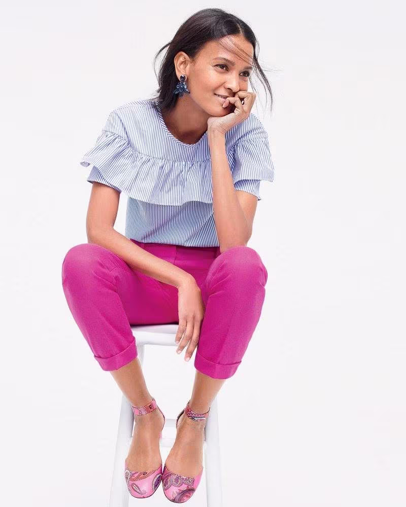 J.Crew Edie Top In Shirting Stripe