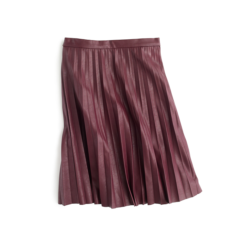 J.Crew Faux-Leather Pleated Mini Skirt