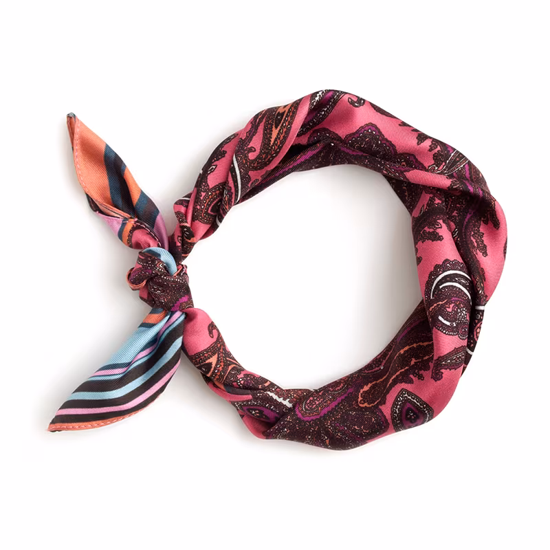 J.Crew Italian Silk Square Scarf In Vibrant Paisley