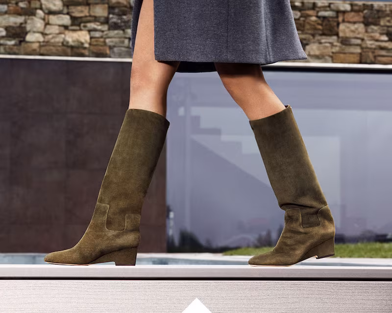 JIMMY CHOO Manson 50 Army Green Suede Mid Calf Boots