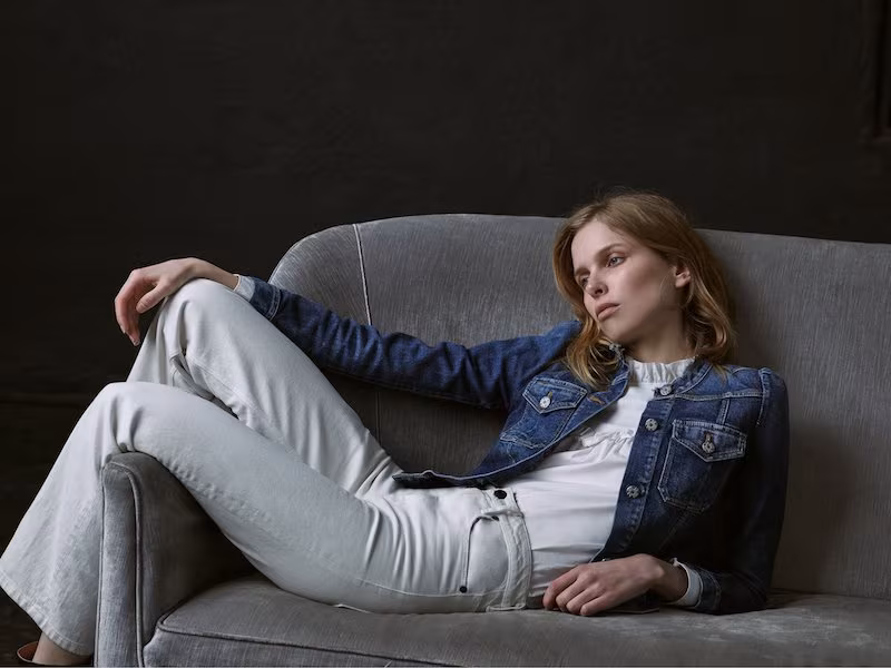 La Vie Rebecca Taylor Stretch Denim Jacket