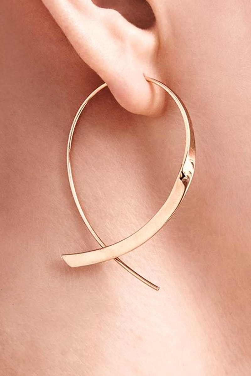 Lana Jewelry Flat Upside Down Hoop Earrings