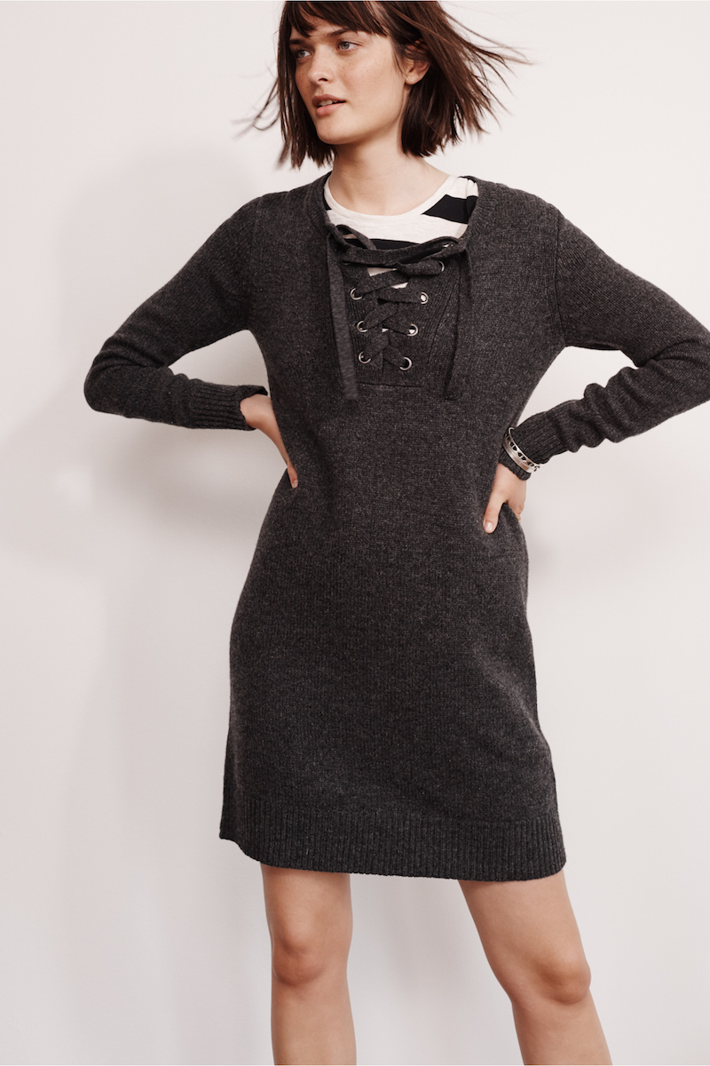 Madewell Lace-Up Sweater-Dress