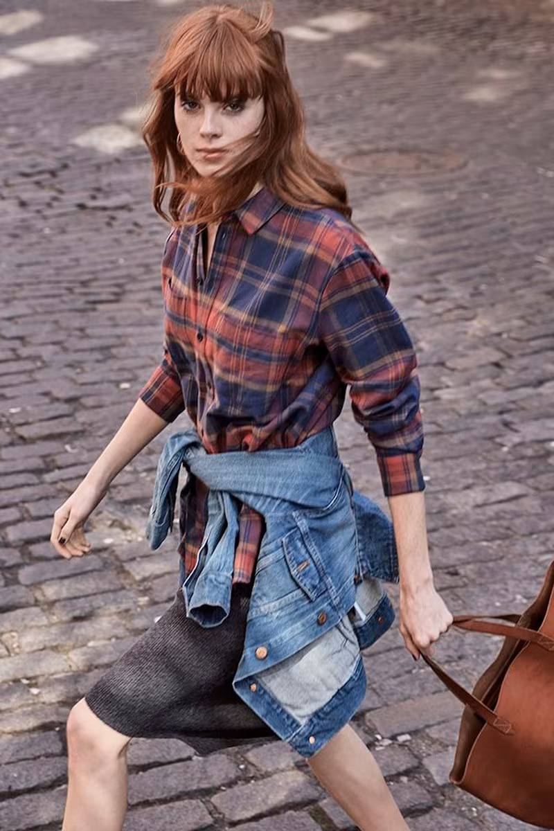 Madewell Shrunken Flannel Boyfriend Shirt