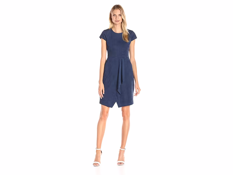 Maggy London Suede Cascade Dress