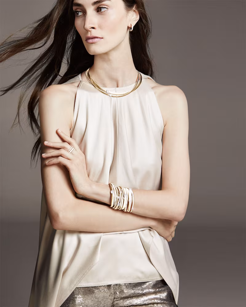 Marco Bicego Masai 18K Yellow Gold Two-Strand Necklace with Diamond Stations