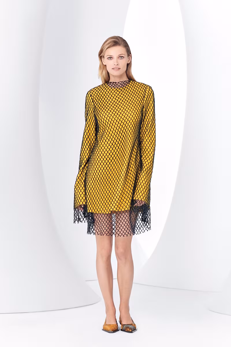 Marques'Almeida Long Sleeve Mesh Minidress